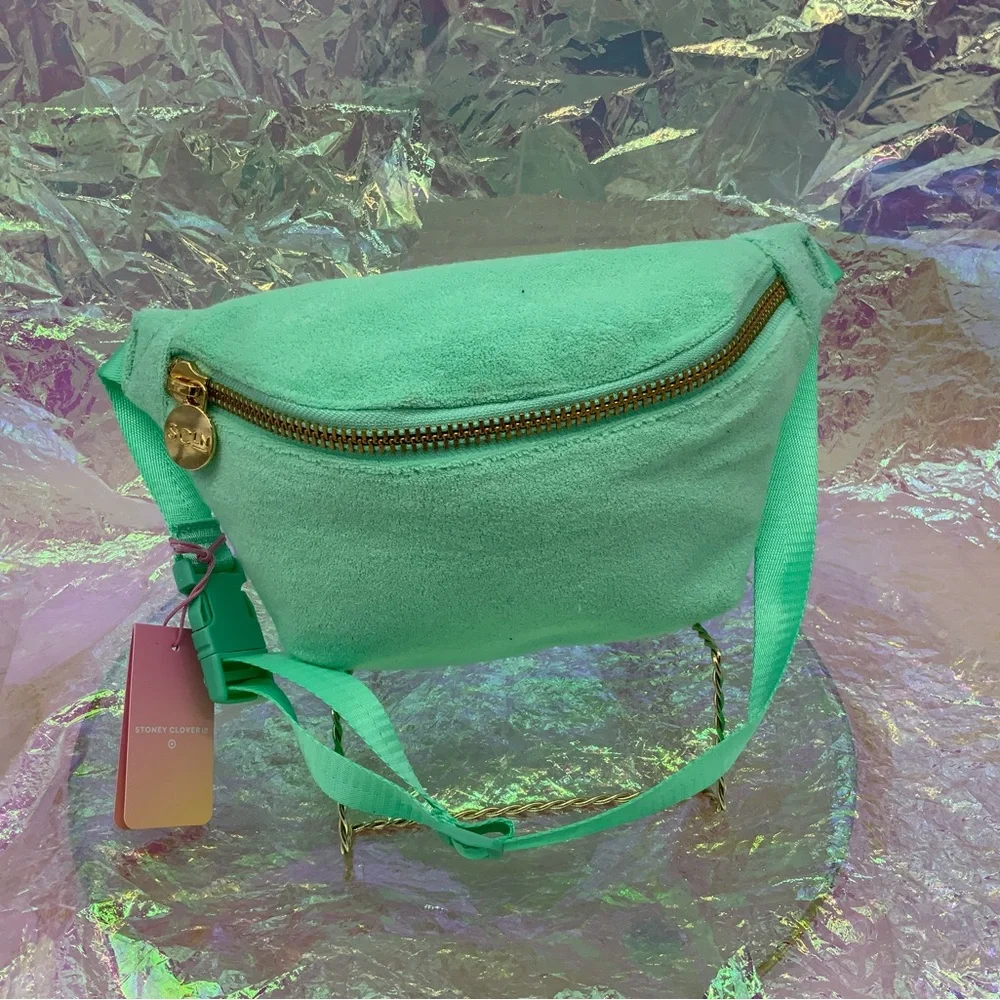 Stoney Clover Lane Terry Cloth Travel Green Fanny Pack Beach Bag
